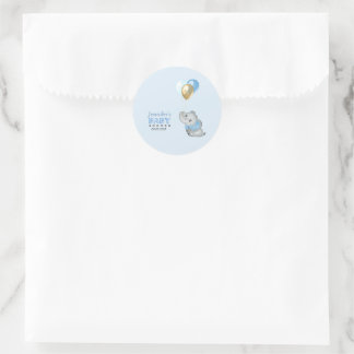 Blue Elephant stickers baby shower