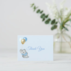 Blue Elephant Thank you Card Baby Shower