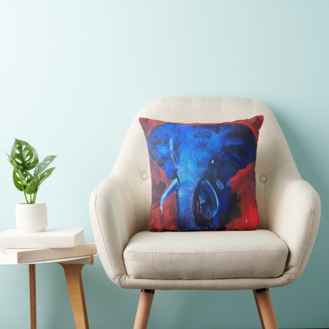 blue elephant, the image of Ganesha, bringing happ Cushion (Chair)