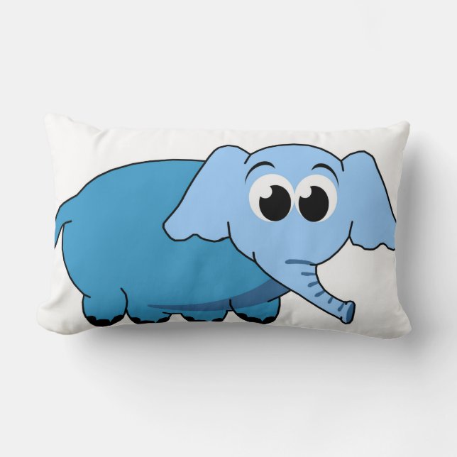 Blue Elephant Throw PIllow (Front)