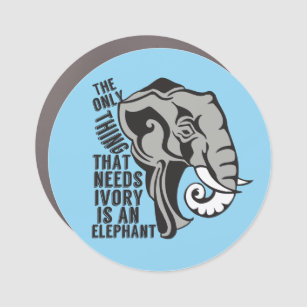 Blue Elephant Wild Animal Activist Car Magnet