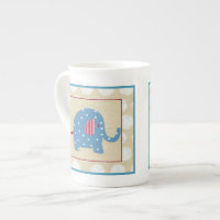 Blue Elephant with White Polka Dots