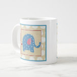 Blue Elephant with White Polka Dots Large Coffee Mug<br><div class="desc">This blue elephant was created using different pieces of cut out paper. An amazing arts and crafts style work by Chariklia Zarris,  it would make a great gift for a child to put on the wall of their room. Order yours now!</div>