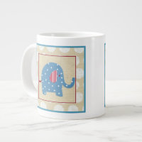 Blue Elephant with White Polka Dots