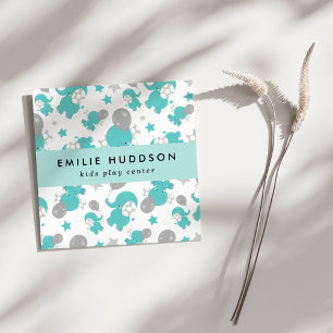 Blue Elephants, Kids Play Centre, Activity Centre Square Business Card