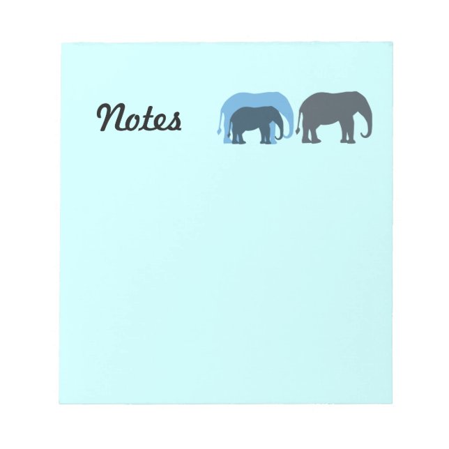 Blue Elephants Notepad (Front)