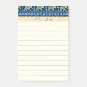 Blue elephants personalised post-it notes