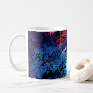 Blue Ember Blue Red Contemporary Abstract Art Coffee Mug