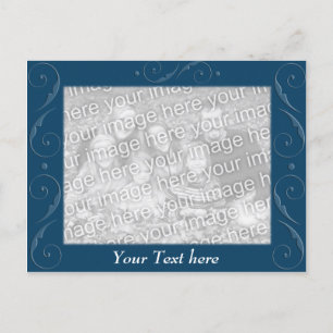 Blue Embossed Postcard