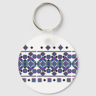 Blue Embroidery Key Ring