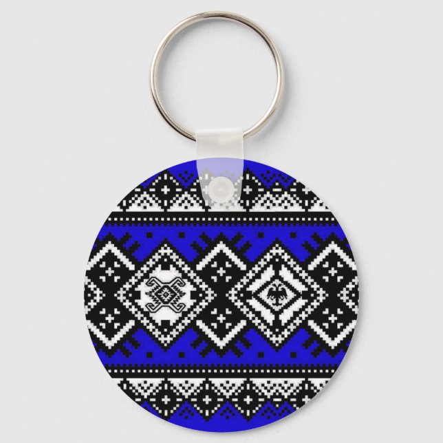 Blue Embroidery Key Ring (Front)