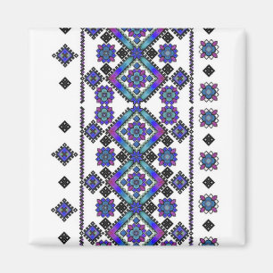 Blue Embroidery Magnet