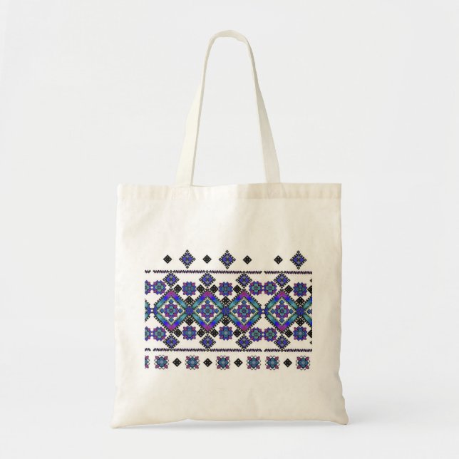 Blue Embroidery Tote Bag (Front)