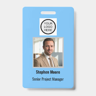 Blue Employee Photo ID Company Security Badge