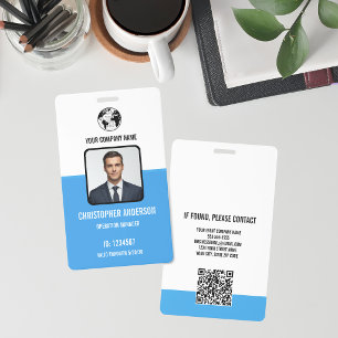 Blue Employee Photo ID Security Badge