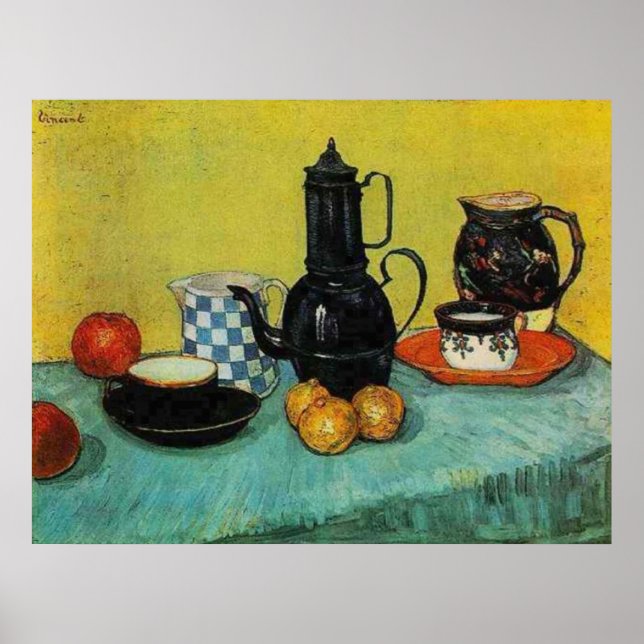Blue Enamel Coffee Pot by Vincent van Gogh Poster (Front)