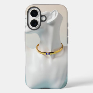 Blue Enamel Evil Eye Choker Necklace iPhone 16 Case