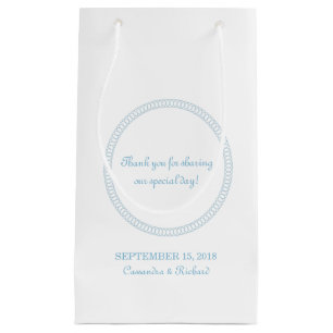 Blue Encircled Round Wedding Gift Bag