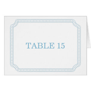 Blue Encircled Ticket Table Number Card