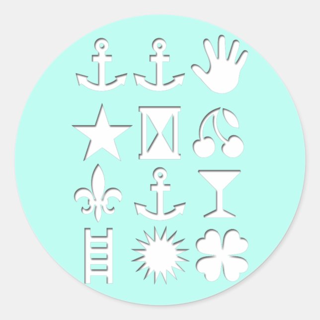 Blue Encoded Message Friendship Roun St Classic Round Sticker (Front)