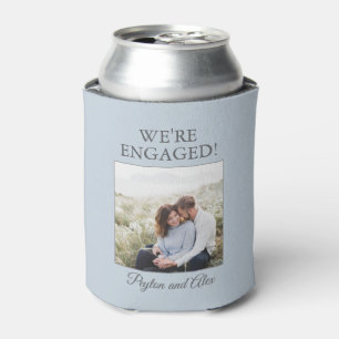 Blue Engagement Party Photo We're Engaged Can Cooler
