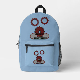 Blue Engineering Gears "Built to Last" Kids & Tee Printed Backpack