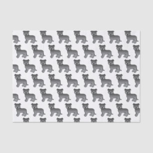 Blue English Staffie Cute Cartoon Dog Pattern Tissue Paper