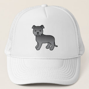 Blue English Staffordshire Bull Terrier Dog Trucker Hat