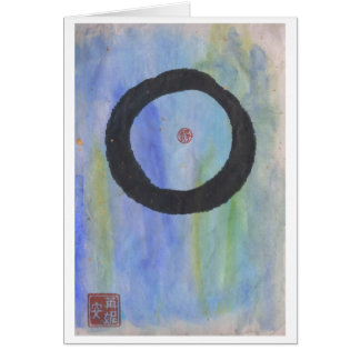 Blue Enso (Zen Circle) of Tranquillity Blank Card