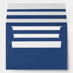 Blue Envelope with a Blue and White Striped Liner