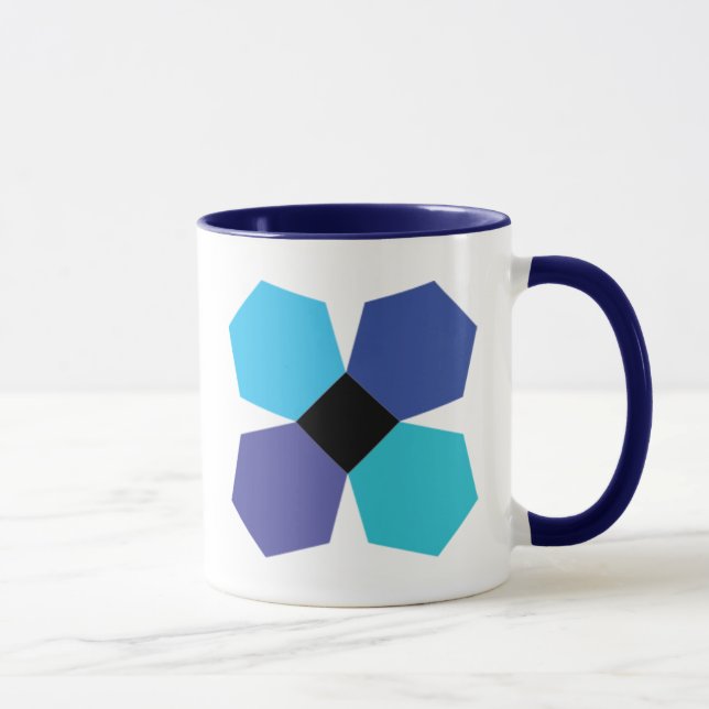 Blue EPP flower block coffee mug (Right)