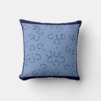 Blue Equestrian Horse Bits Cushion