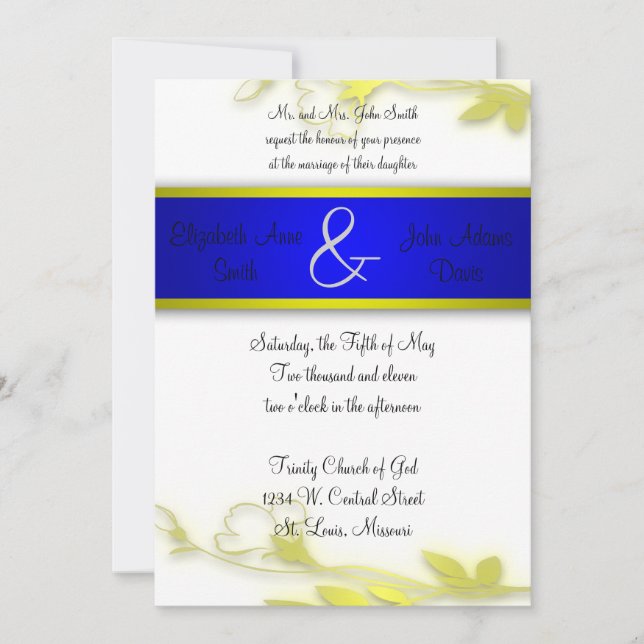 Blue Escape Two Wedding Invitation (Front)
