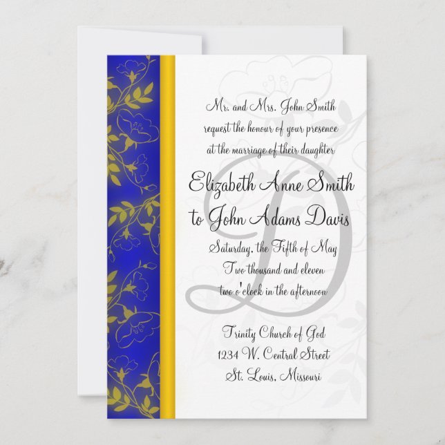 Blue Escape Wedding Invitation (Front)