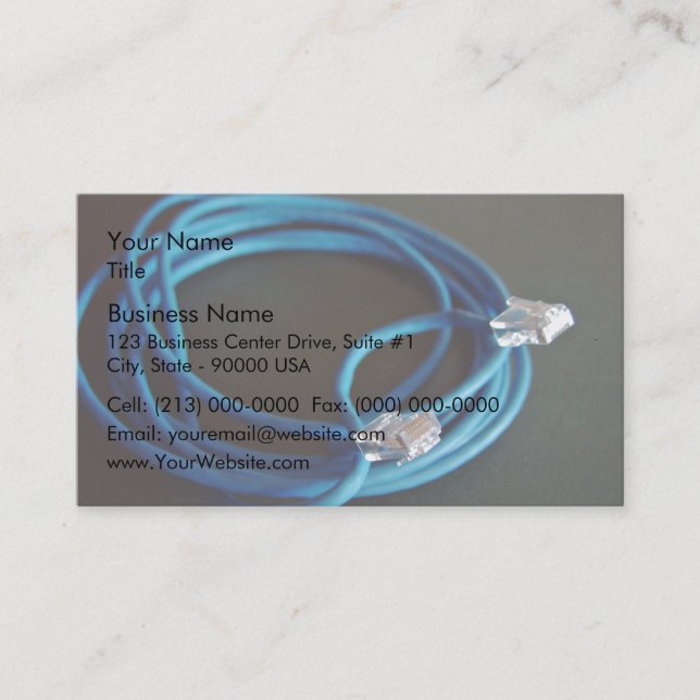 Blue Ethernet CAT5 Cable Business Card (Front)