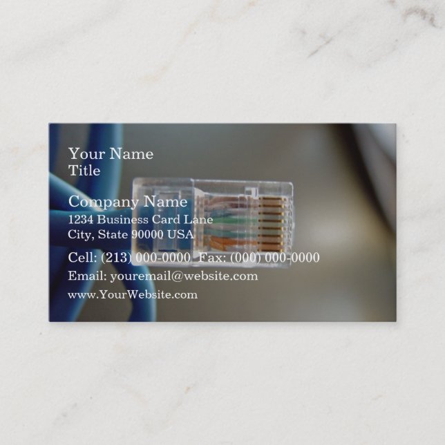 Blue Ethernet CAT5 Cable Business Card (Front)