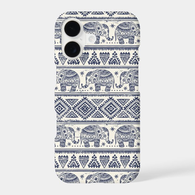 Blue Ethnic Elephant Pattern (Back)