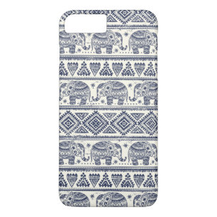 Blue Ethnic Elephant Pattern iPhone 8 Plus/7 Plus Case