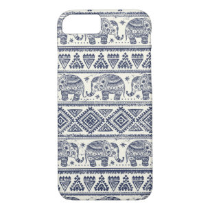 Blue Ethnic Elephant Pattern Case-Mate iPhone Case