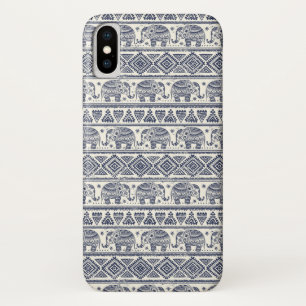 Blue Ethnic Elephant Pattern Case-Mate iPhone Case
