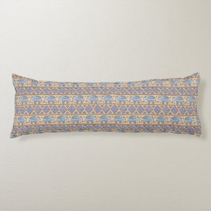 Blue Ethnic Elephant Tribal Pattern Body Cushion
