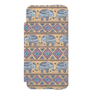 Blue Ethnic Elephant Tribal Pattern Incipio Watson™ iPhone 5 Wallet Case