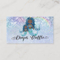 Blue Ethnic Mermaids Under the Sea Diaper Raffle