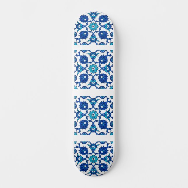 Blue ethnic Turkish design Souvenir Skateboard (Front)