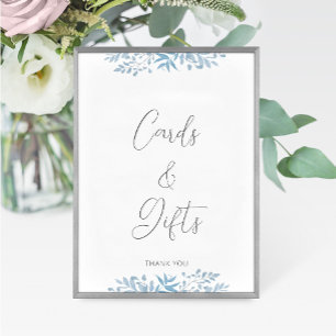 Blue Eucalyptus Wedding Cards & Gifts Sign