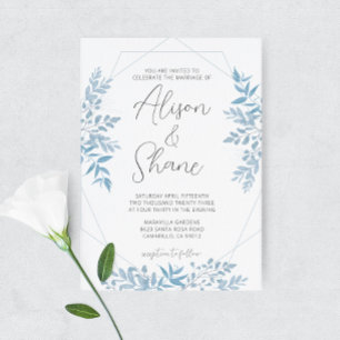 Blue Eucalyptus Wedding Invitation