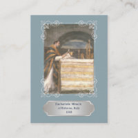 Blue Eucharistic Miracle Communion Prayer Card