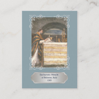 Blue Eucharistic Miracle Communion Prayer Card