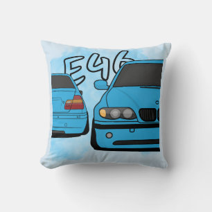 Blue European Sports Sedan Cartoon Car Enthusiast Cushion