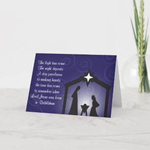 Blue Evening Christmas Nativity Cards